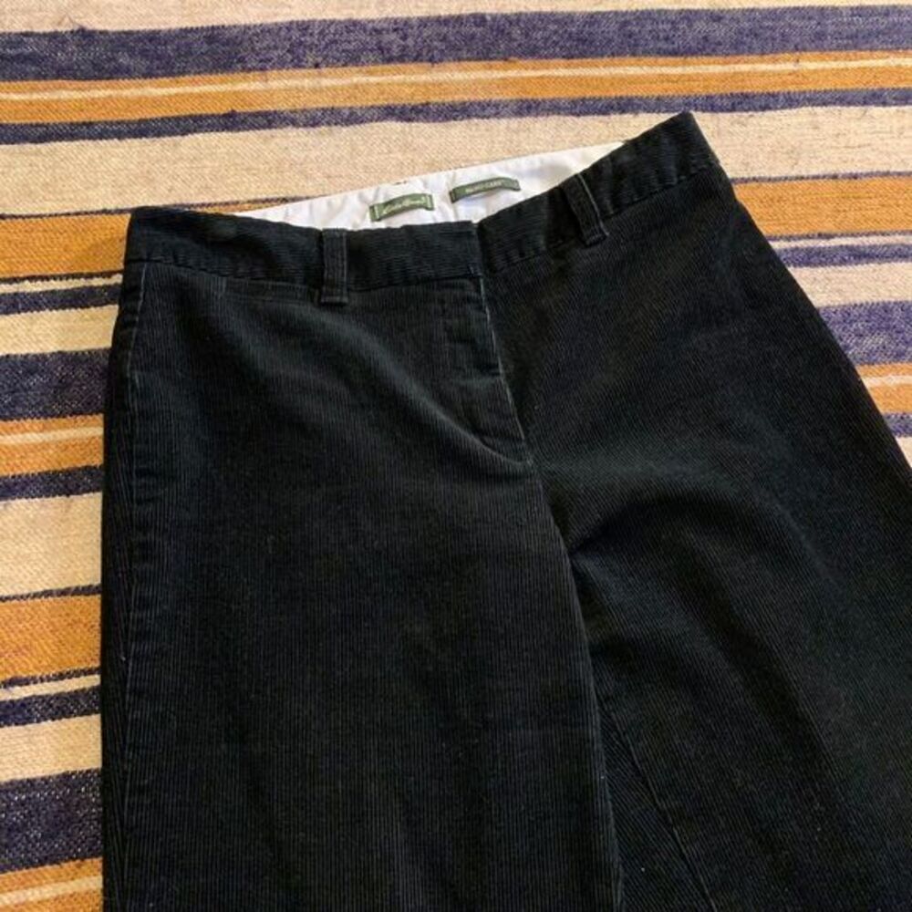Eddie Bauer‎ Black Corduroy Pants Academia Preppy Straight Leg Nano-Care 10
